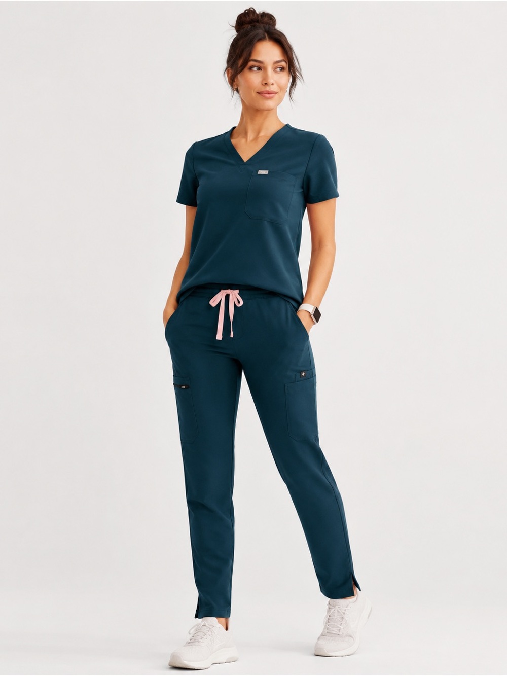 FIGS Technical Collection Teal Scrub Pants XS | High Rise Multi-Pocket Stretch